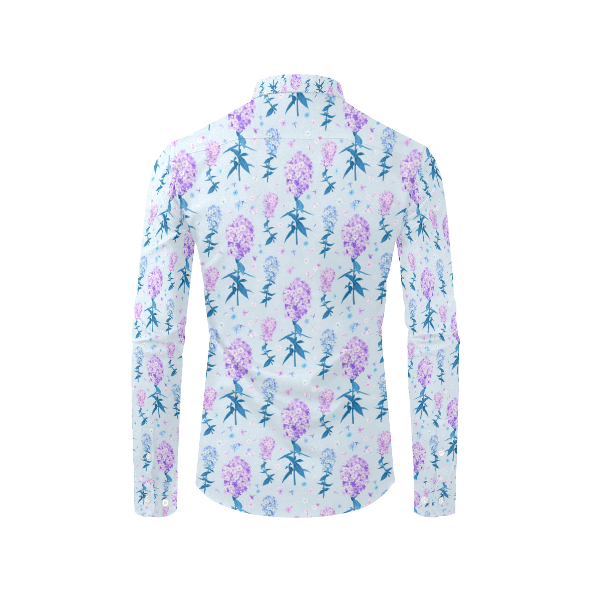 Lilac Pattern Print Design LI05 Men's Long Sleeve Shirt
