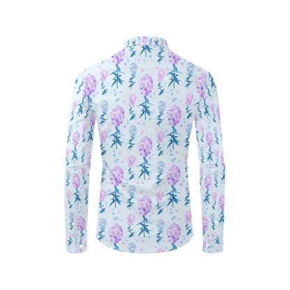 Lilac Pattern Print Design LI05 Men's Long Sleeve Shirt