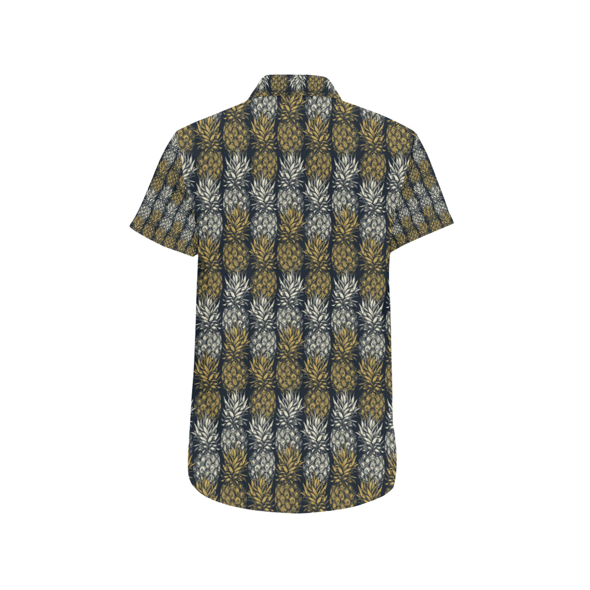 Pineapple Print Design Pattern Men's Short Sleeve Button Up Shirt