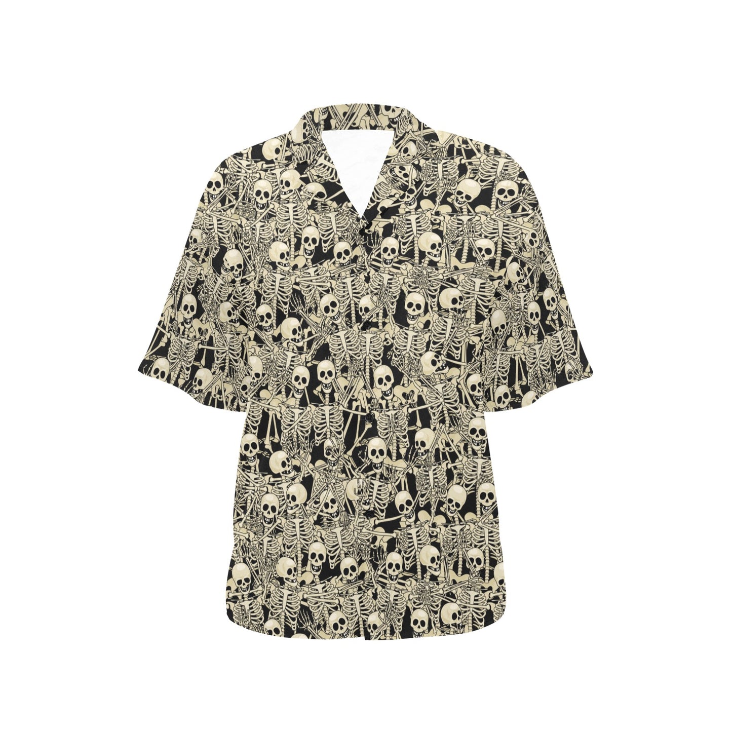 Skeleton Design Print Women's Hawaiian Shirt