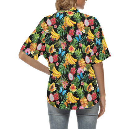 Tropical Fruits Pattern Print Design TF04 Women's Hawaiian Shirt