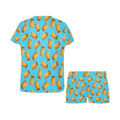 Burrito Print Design LKS301 Women's Short Pajama Set