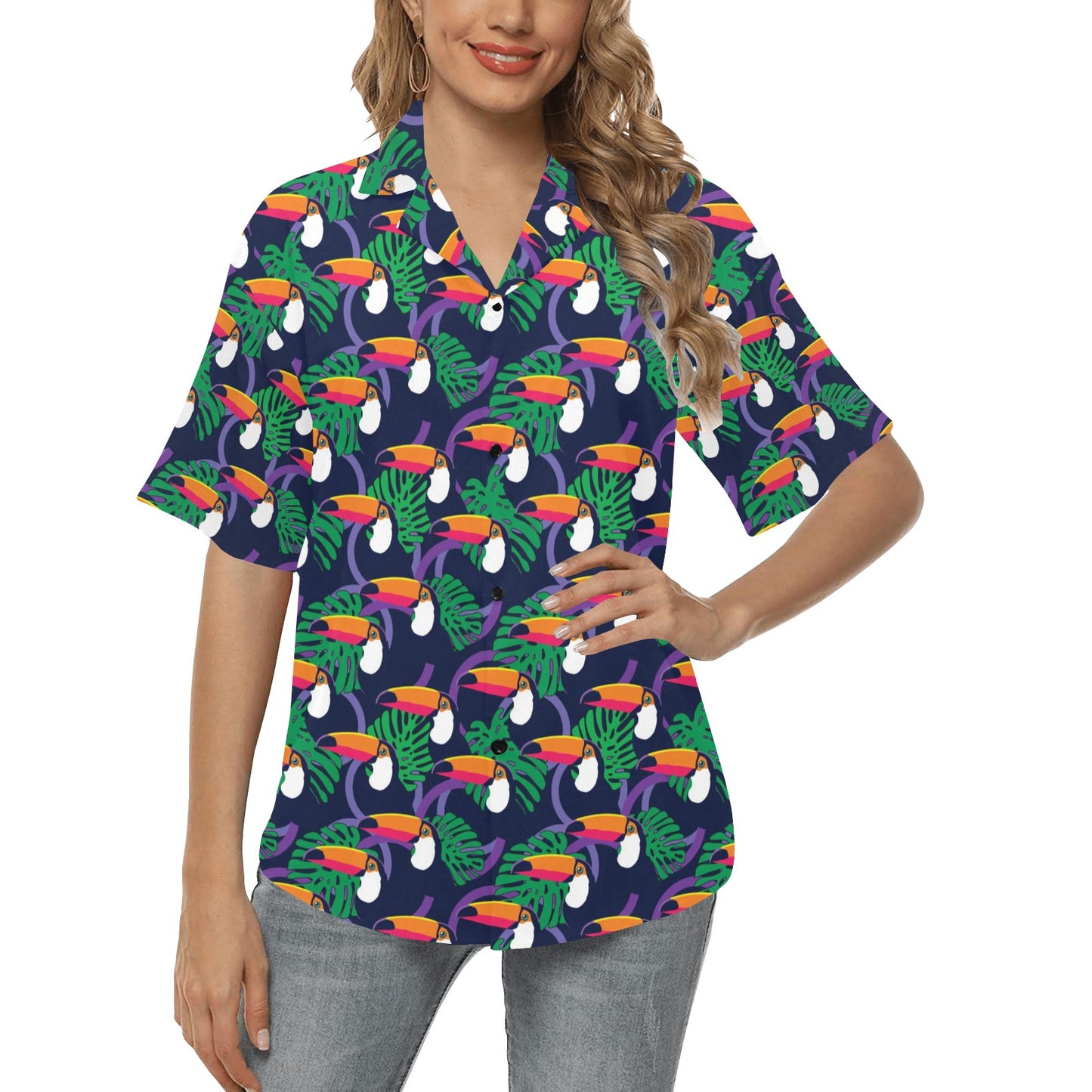 Toucan Print Design LKS302 Women's Hawaiian Shirt