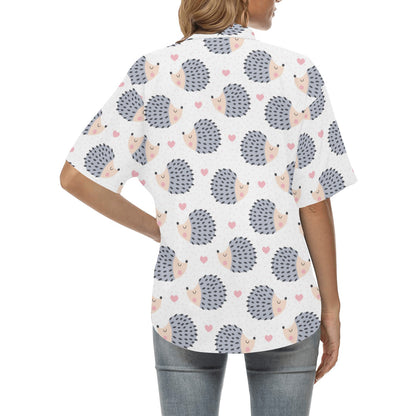 Hedgehog Baby Pattern Print Design 03 Women's Hawaiian Shirt