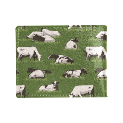 Cow on Grass Print Pattern Men's ID Card Wallet