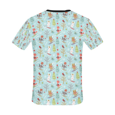 Ski Fox Cute Print Design LKS303 Men's All Over Print T-shirt