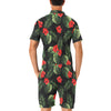 Red Hibiscus Tropical Men's Romper