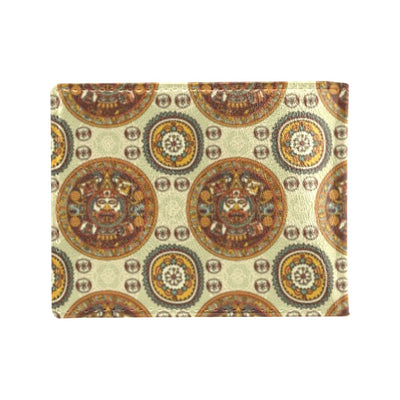 Calendar Aztec Themed Print Pattern Men's ID Card Wallet