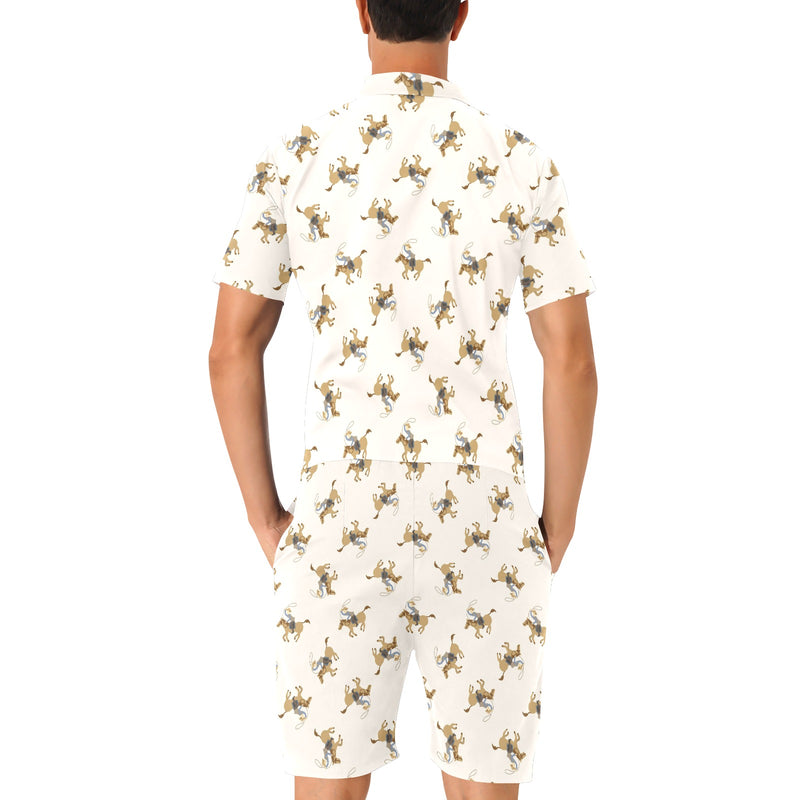 Cowboy Pattern Print Design 01 Men's Romper