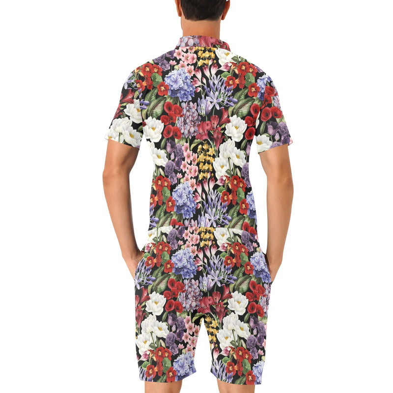 Summer Floral Pattern Print Design SF04 Men's Romper