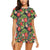 Hibiscus Red With Parrotprint Design LKS303 Women's Short Pajama Set