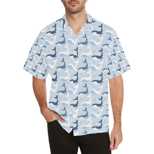 Whale Print Design LKS305 Men's Hawaiian Shirt