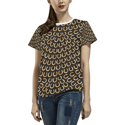 Horseshoe Print Design LKS304 Women's  T-shirt