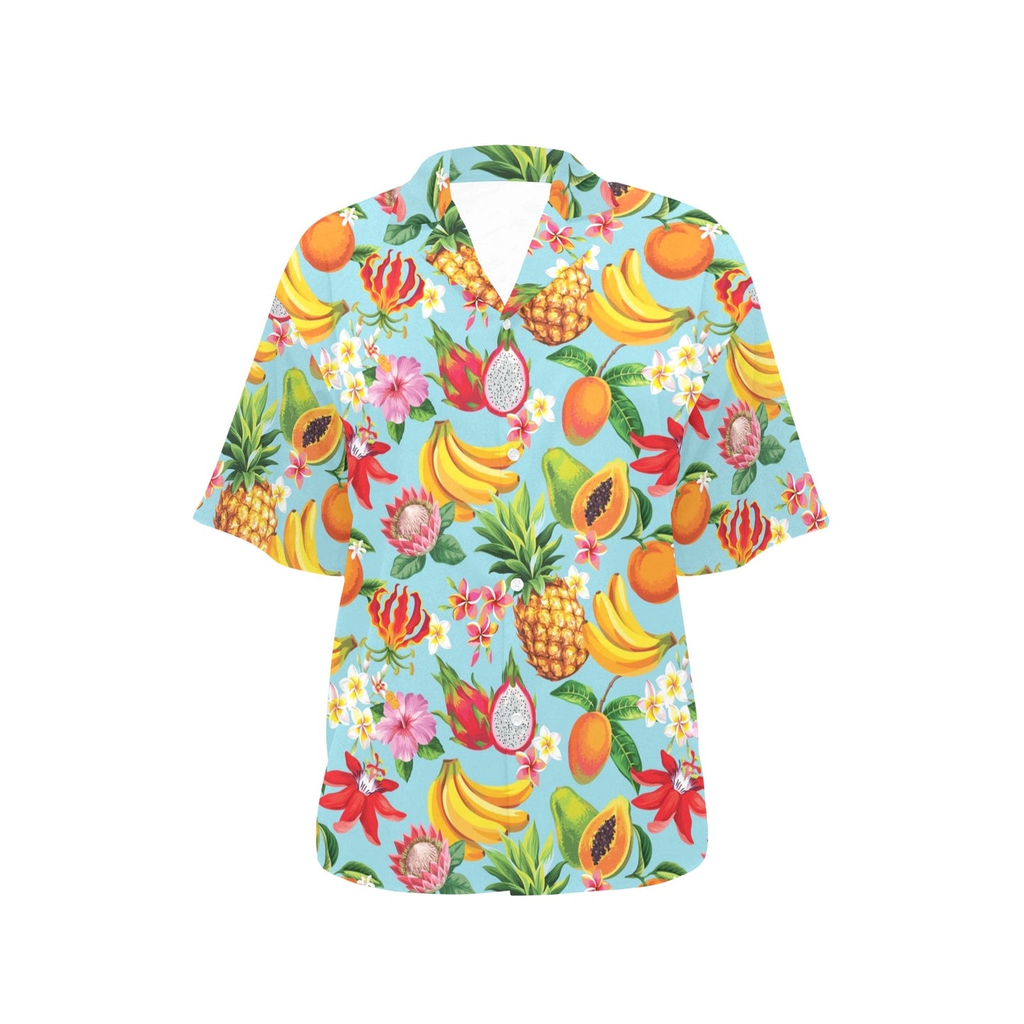 Tropical Fruits Pattern Print Design TF01 Women's Hawaiian Shirt