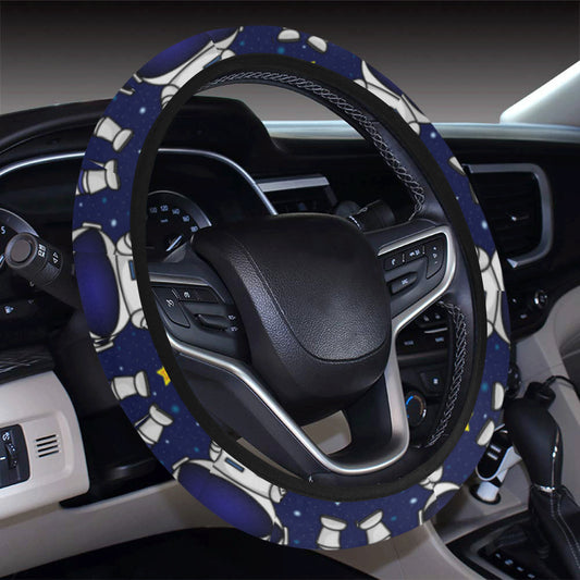 Astronaut Pattern Print Design 01 Steering Wheel Cover with Elastic Edge