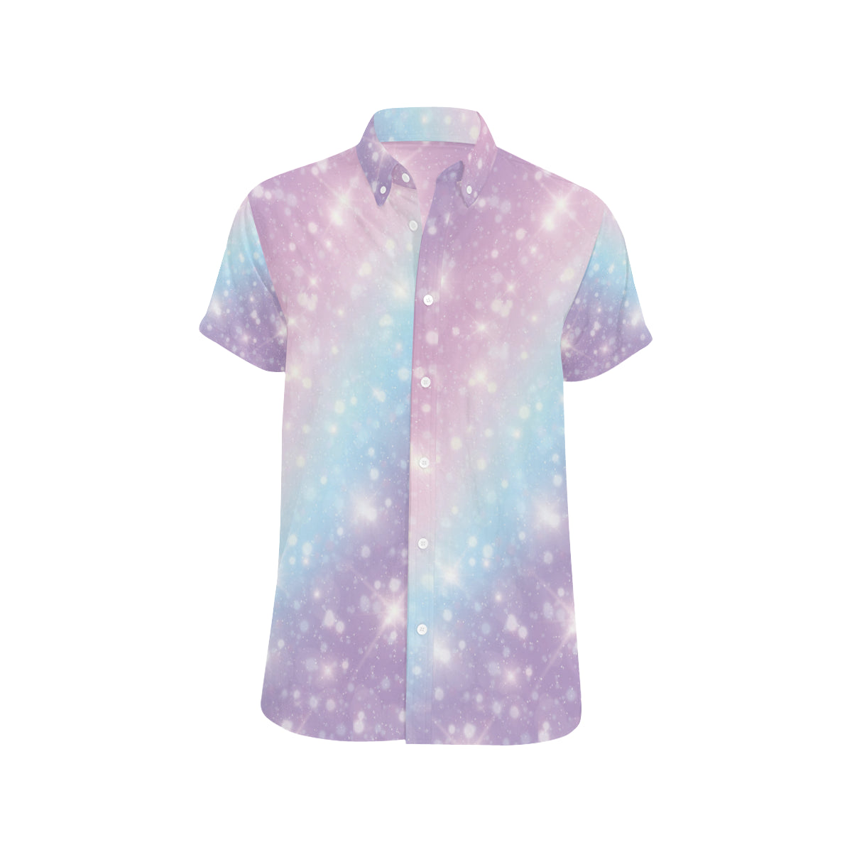 Cosmic Pastel Pattern Print Design 02 Men's Short Sleeve Button Up Shirt
