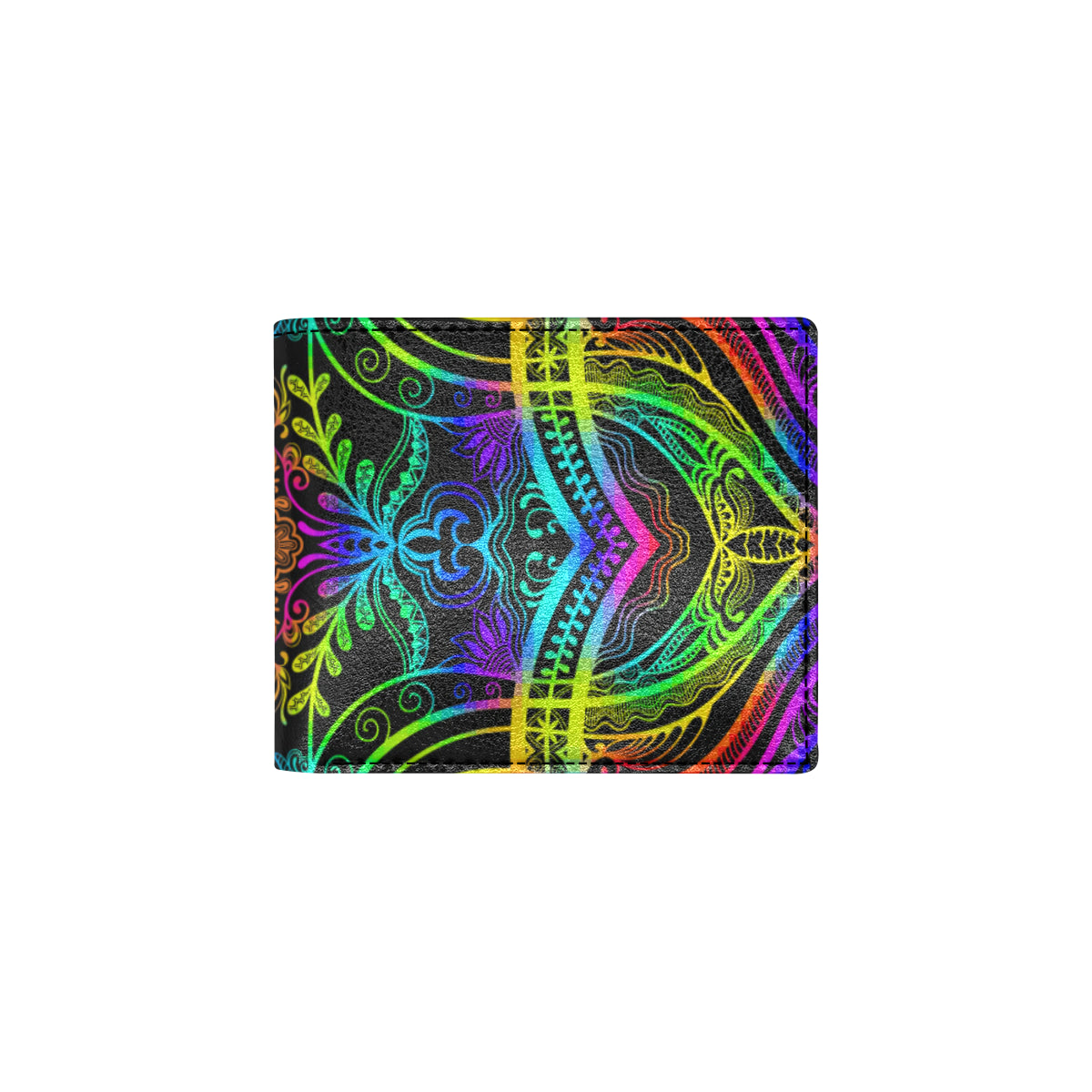 Neon Trible Rainbow Pattern Print Design A01 Men's ID Card Wallet
