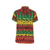 Rasta Pattern Print Design A01 Men's Short Sleeve Button Up Shirt