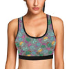 Cactus Colorful Print Pattern Sports Bra