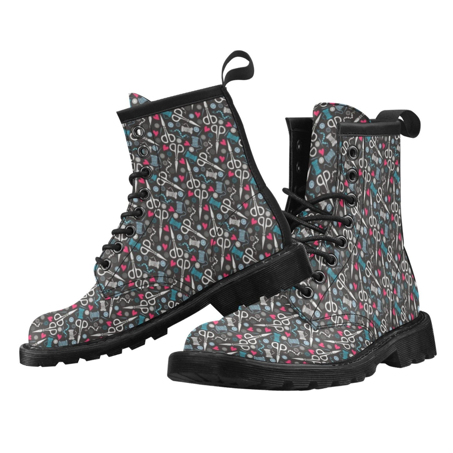 Sewing Equipment Print Design LKS305 Women's Boots