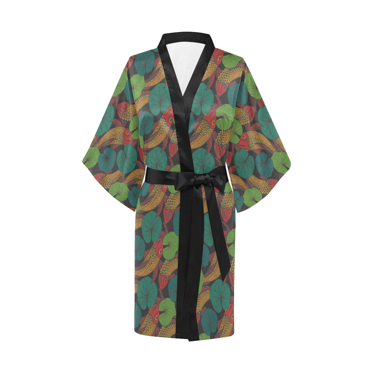 KOI Fish Pattern Print Design 01 Women's Short Kimono