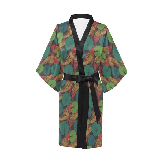 KOI Fish Pattern Print Design 01 Women's Short Kimono