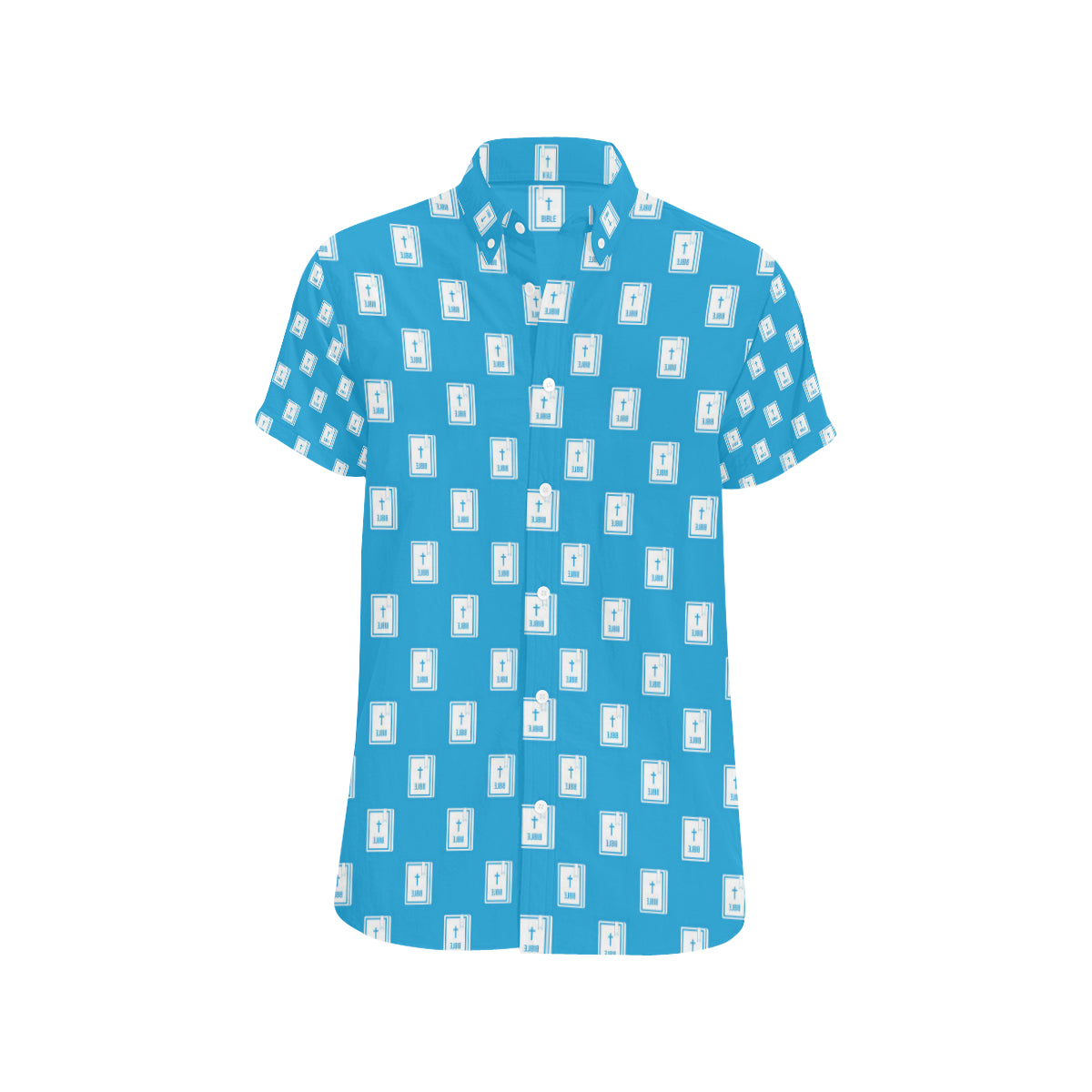 Bible Pattern Print Design 02 Men's Short Sleeve Button Up Shirt