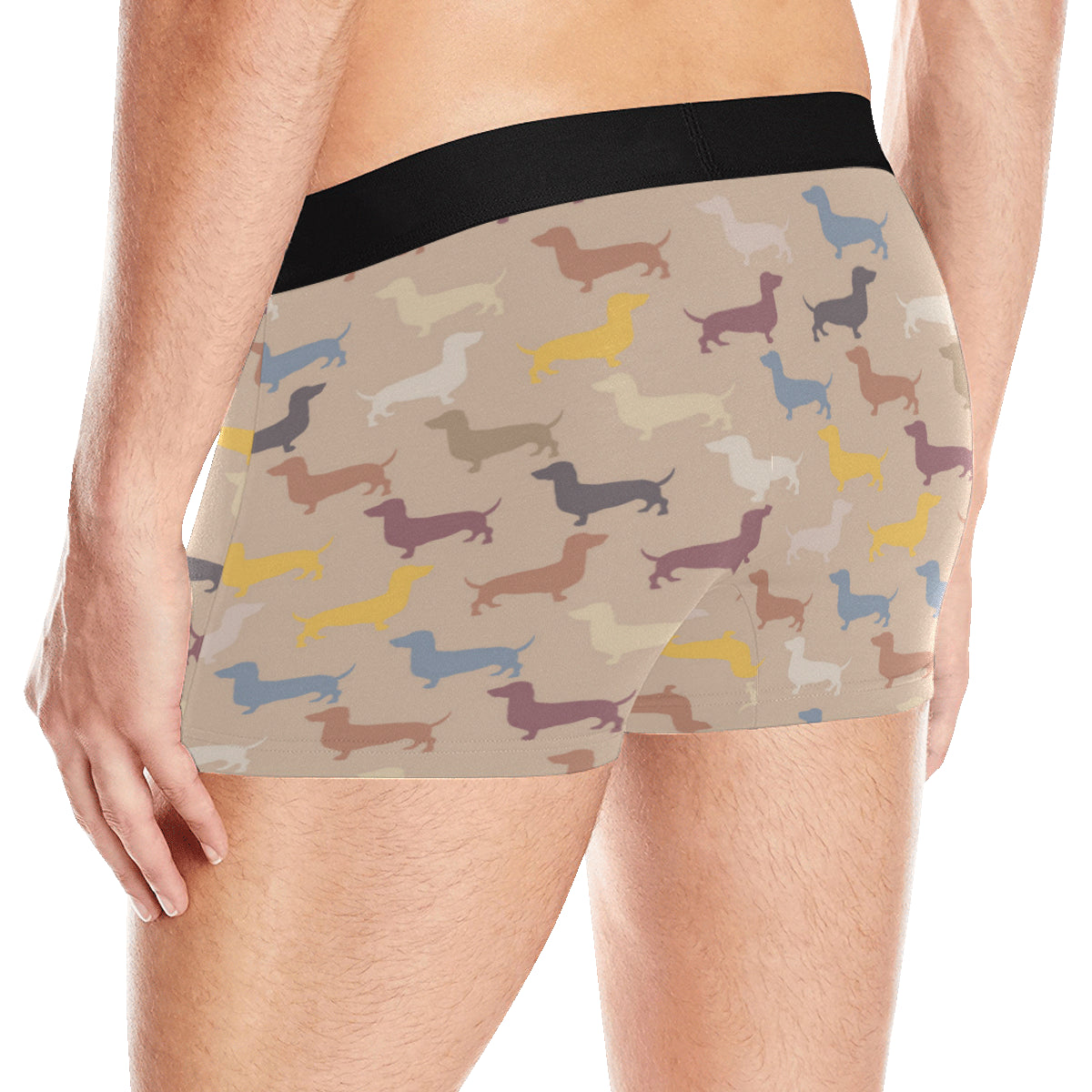 Dachshund Pattern Print Design 03 Men's Boxer Briefs