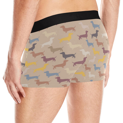 Dachshund Pattern Print Design 03 Men's Boxer Briefs