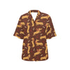 Dachshund Happy Print Pattern Women's Hawaiian Shirt