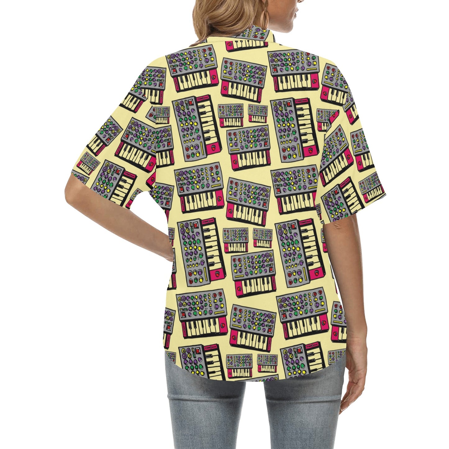Synthesizer Pattern Print Design 01 Women's Hawaiian Shirt