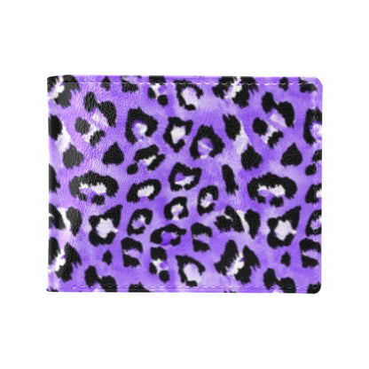 Leopard Purple Skin Print Men's ID Card Wallet