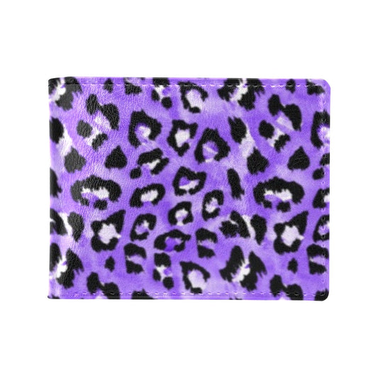 Leopard Purple Skin Print Men's ID Card Wallet