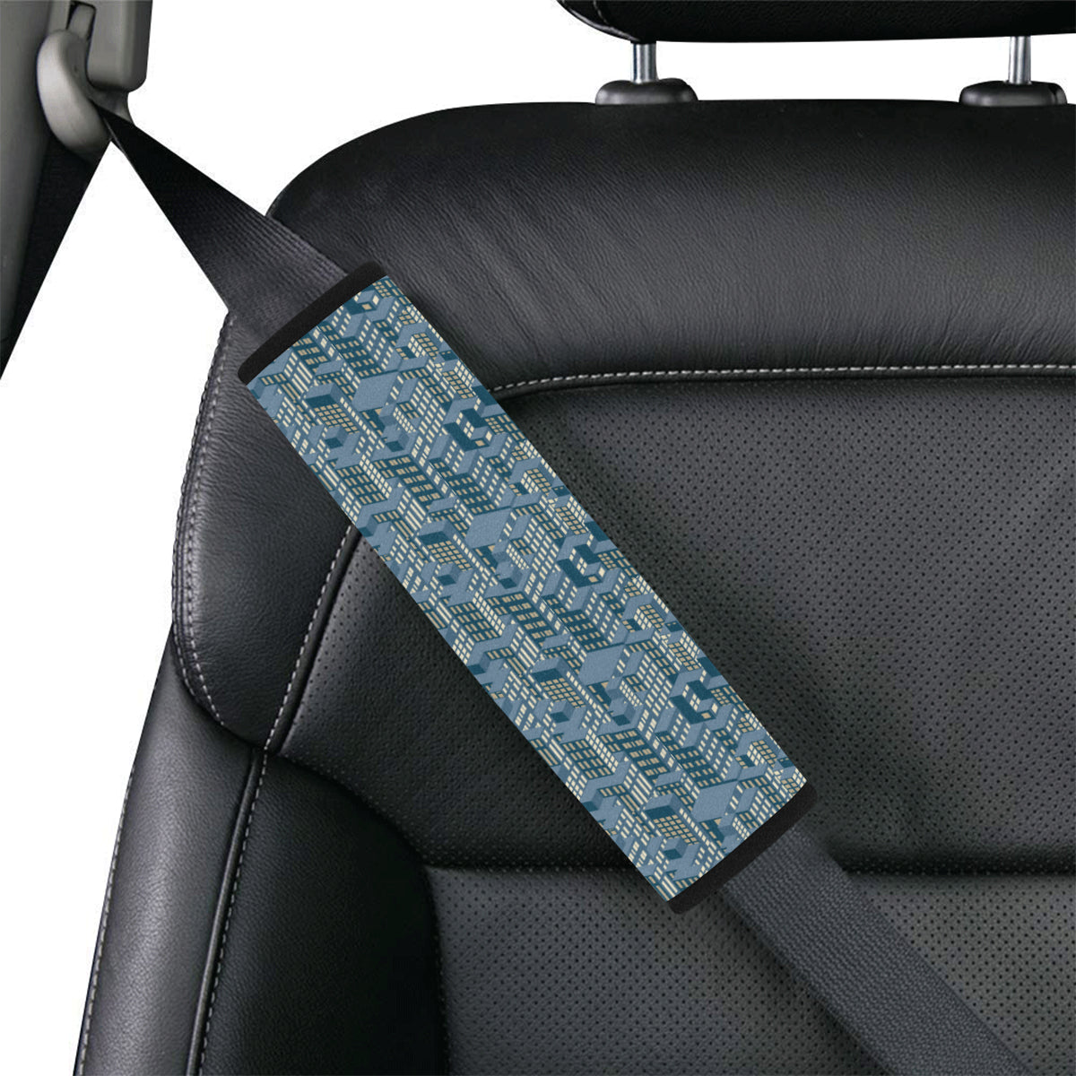 City  Pattern Print Design 01 Car Seat Belt Cover