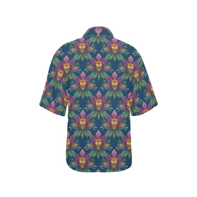 lotus Boho Pattern Print Design LO04 Women's Hawaiian Shirt