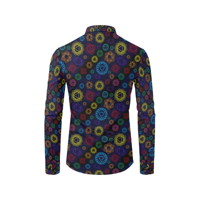 Chakra Colorful Print Pattern Men's Long Sleeve Shirt