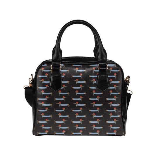 Dachshund Pattern Print Design 04 Shoulder Handbag
