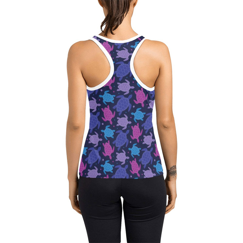 Sea Turtle Print Design LKS309 Women's Racerback Tank Top