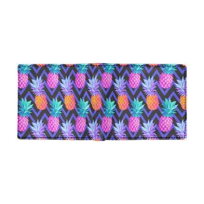 Pineapple Color Art Pattern Men's ID Card Wallet