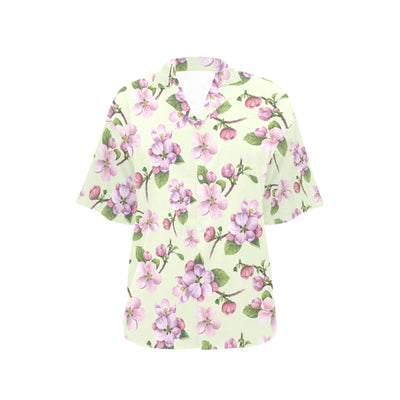 Apple blossom Pattern Print Design AB05 Women's Hawaiian Shirt