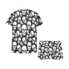 Skull Print Design LKS301 Women's Short Pajama Set