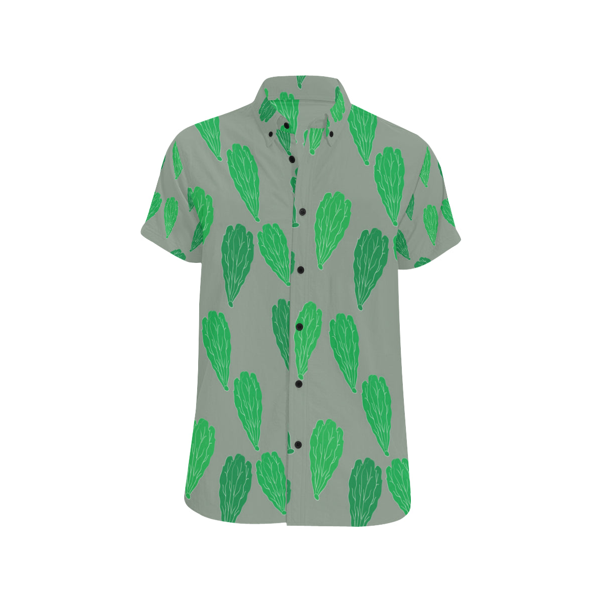 Lettuce Pattern Print Design 02 Men's Short Sleeve Button Up Shirt