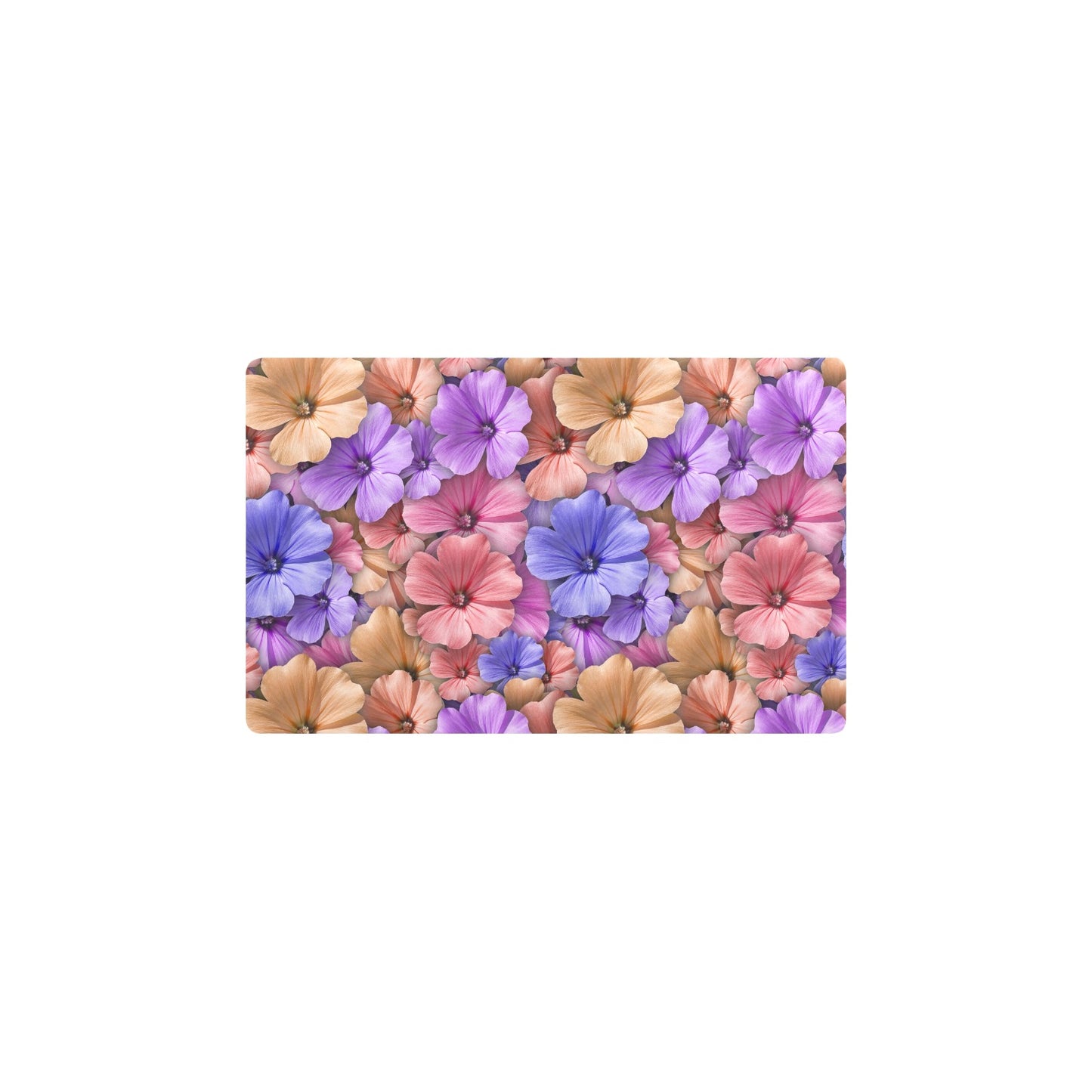 Colorful Geranium Pattern Kitchen Mat
