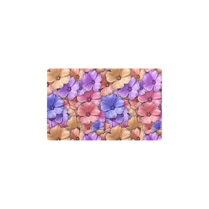 Colorful Geranium Pattern Kitchen Mat