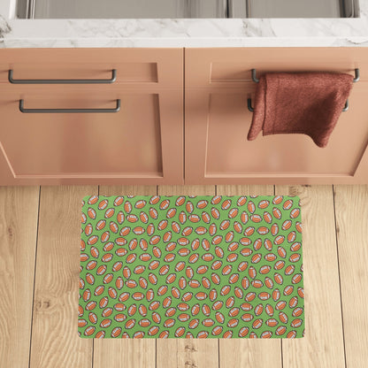 American Football on Green Design Kitchen Mat