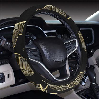Banana Leaf Pattern Print Design BL07 Steering Wheel Cover with Elastic Edge