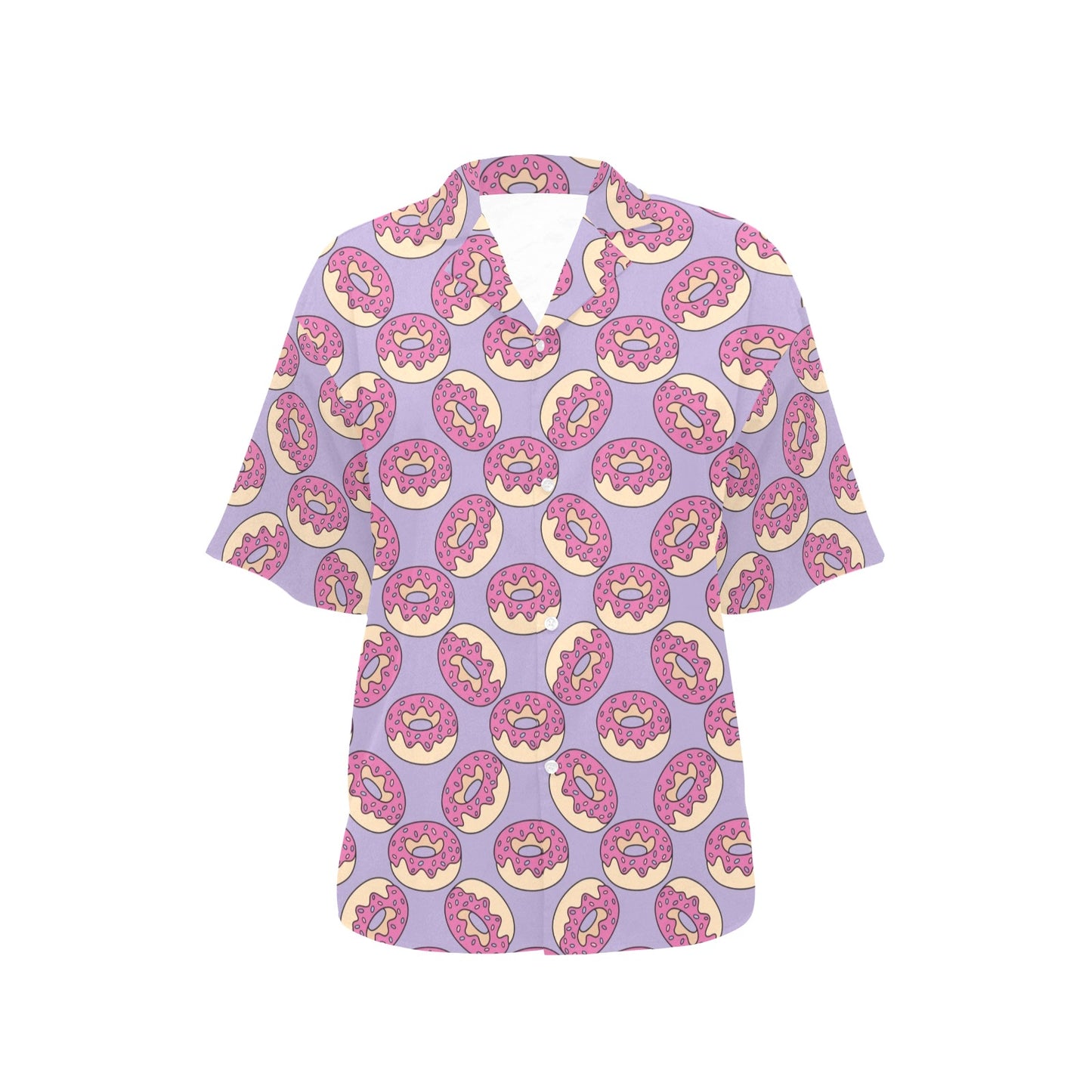 Donut Pattern Print Design DN015 Women's Hawaiian Shirt