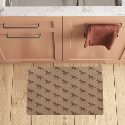 Horse Brown Print Design LKS307 Kitchen Mat