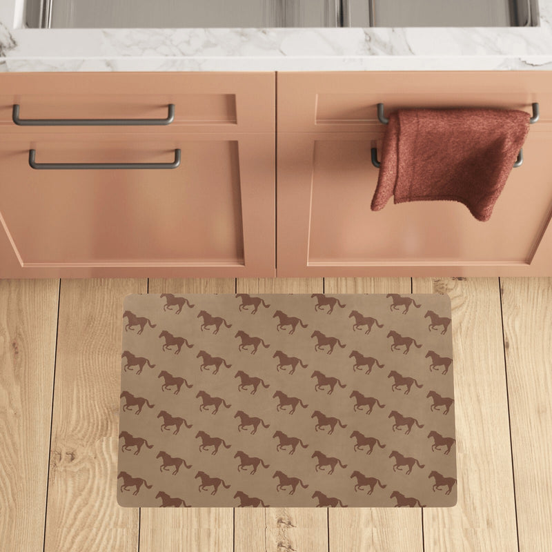 Horse Brown Print Design LKS307 Kitchen Mat