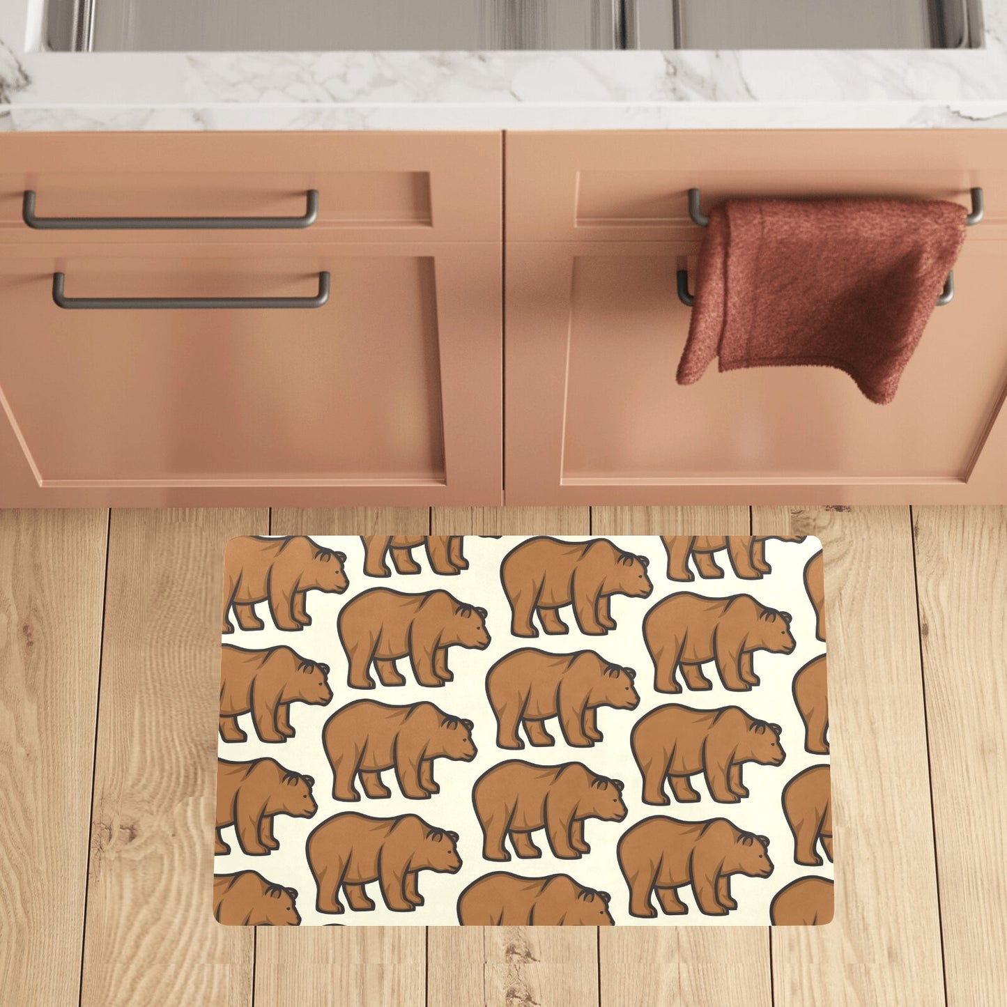 Bear Pattern Print Design BE05 Kitchen Mat